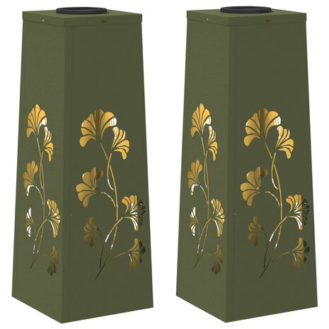 Solar LED Padverlichting 2 pcs Olijf Groen Koudgewalst staal 2