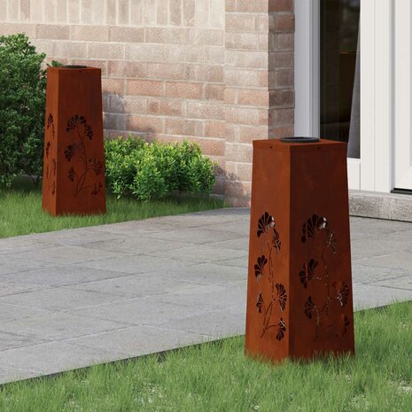 Solar LED Padverlichting 2 pcs Roestig Cortenstaal 1