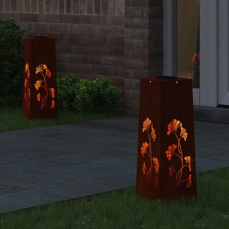 Solar LED Padverlichting 2 pcs Roestig Cortenstaal 3
