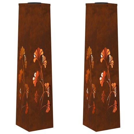 Solar LED Padverlichting 2 pcs Roestig Cortenstaal 2