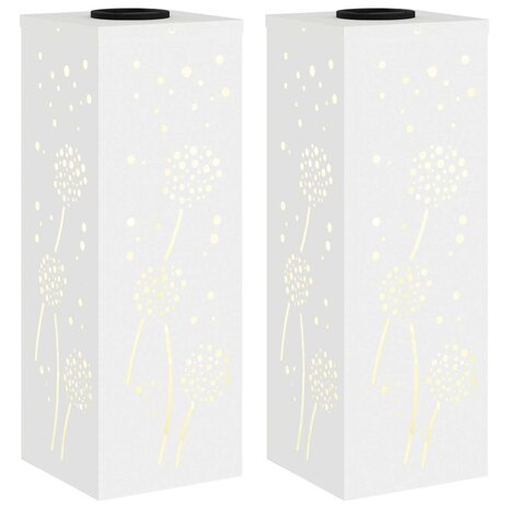 Solar LED Padverlichting 2 pcs Wit Koudgewalst staal 2