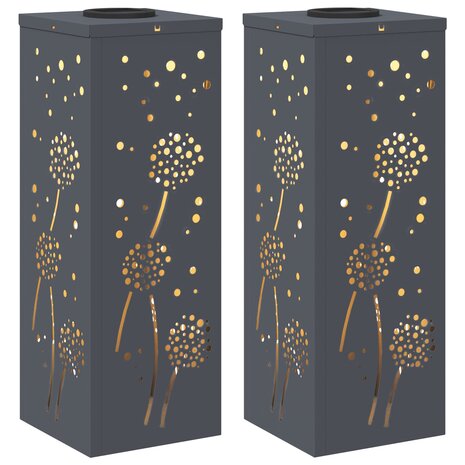 Solar LED Padverlichting 2 pcs Antraciet Koudgewalst staal 2