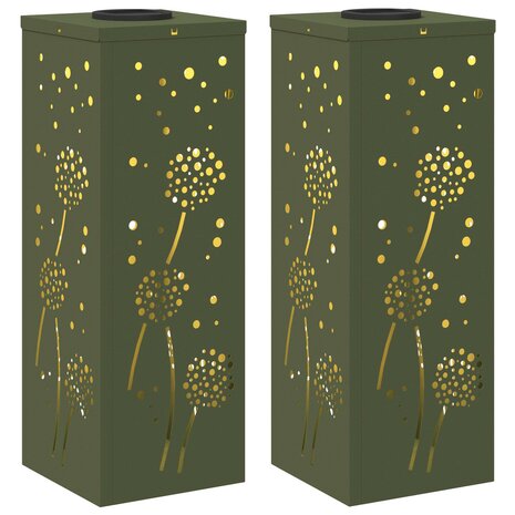 Solar LED Padverlichting 2 pcs Olijf Groen Koudgewalst staal 2