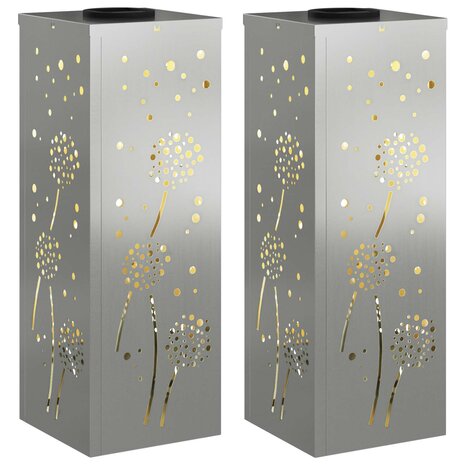 Solar LED Padverlichting 2 pcs Zilver Gegalvaniseerd staal 2