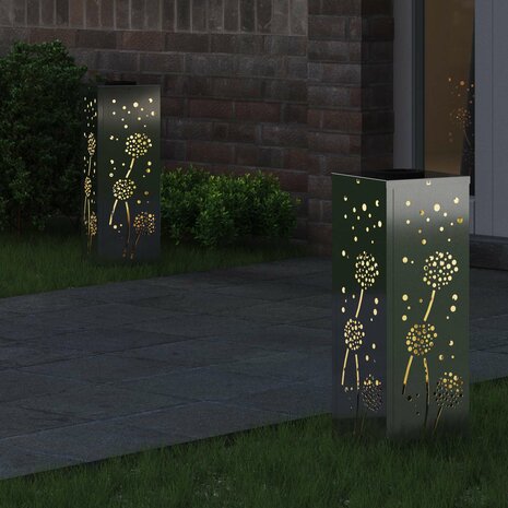 Solar LED Padverlichting 2 pcs Zilver Gegalvaniseerd staal 3