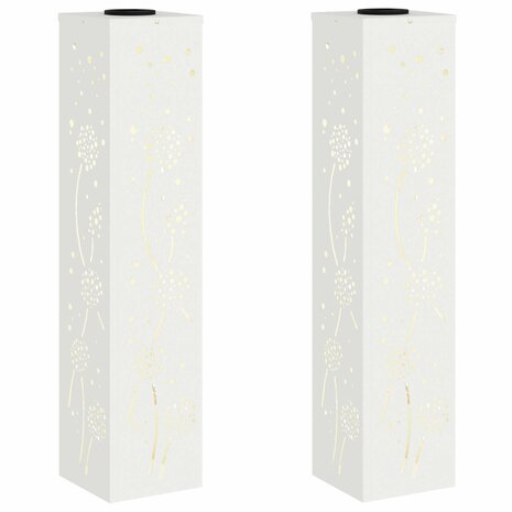 Solar LED Padverlichting 2 pcs Wit Koudgewalst staal 2