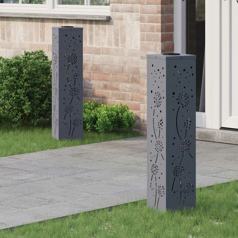 Solar LED Padverlichting 2 pcs Antraciet Koudgewalst staal 1