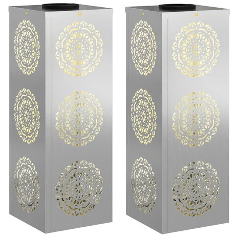 Solar LED Padverlichting 2 pcs Zilver Gegalvaniseerd staal 2