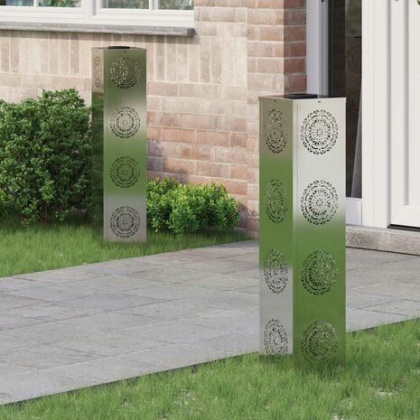 Solar LED Padverlichting 2 pcs Zilver Gegalvaniseerd staal 1