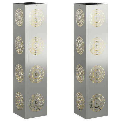 Solar LED Padverlichting 2 pcs Zilver Gegalvaniseerd staal 2