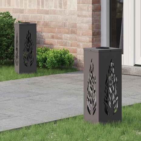 Solar LED Padverlichting 2 pcs Zwart Koudgewalst staal 1