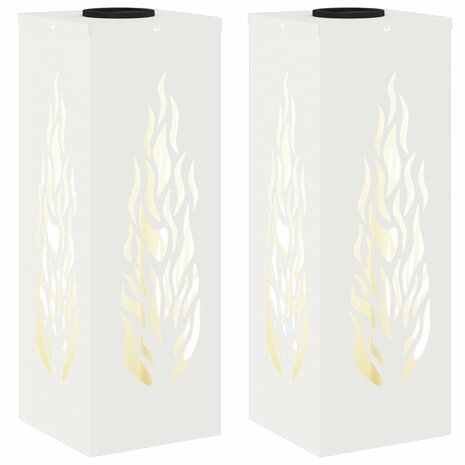 Solar LED Padverlichting 2 pcs Wit Koudgewalst staal 2