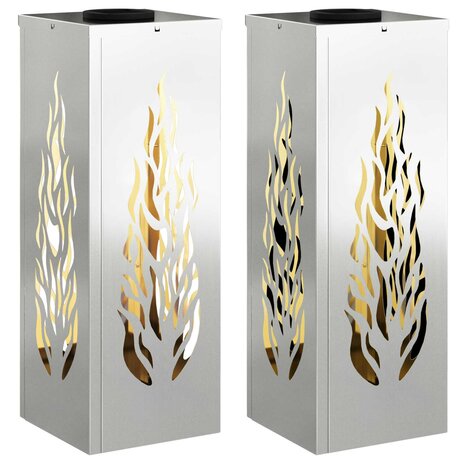 Solar LED Padverlichting 2 pcs Zilver Gegalvaniseerd staal 2