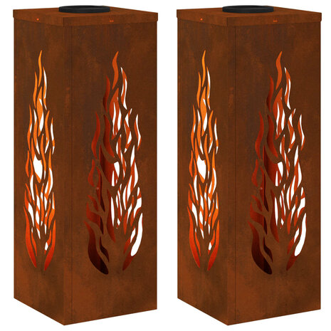 Solar LED Padverlichting 2 pcs Brons Cortenstaal 2