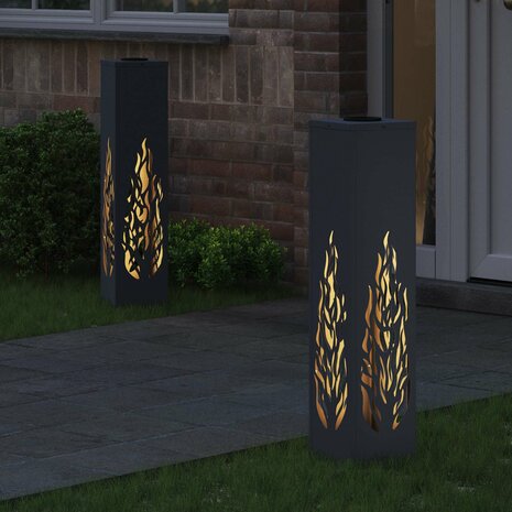Solar LED Padverlichting 2 pcs Antraciet Koudgewalst staal 3
