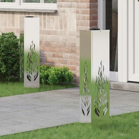 Solar LED Padverlichting 2 pcs Zilver Gegalvaniseerd staal 1