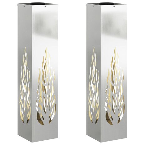 Solar LED Padverlichting 2 pcs Zilver Gegalvaniseerd staal 2