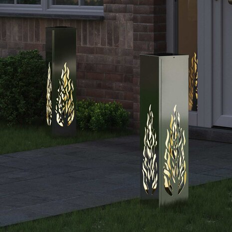 Solar LED Padverlichting 2 pcs Zilver Gegalvaniseerd staal 3