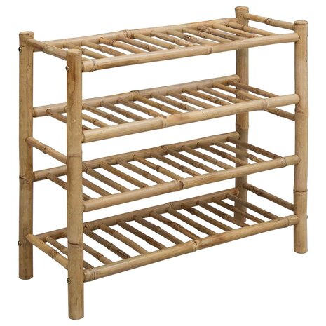 Schoenenrek met plank met opslag Naturel 68 x 28 x 63 cm Bamboe 2