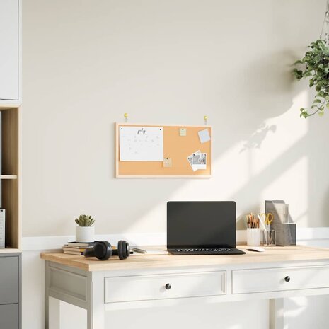 Prikbord met massief grenenhouten frame 60x30 cm 1