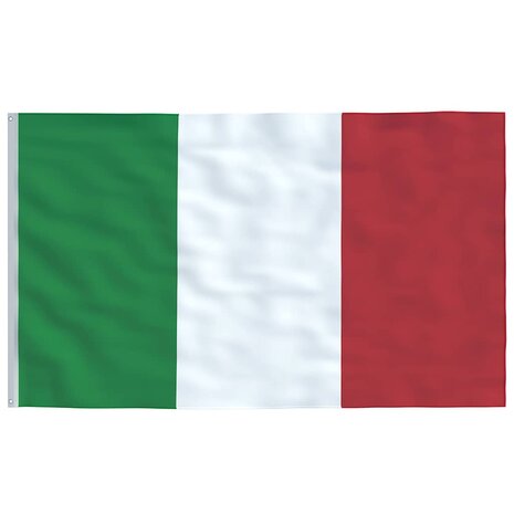 Vlag met vlaggenmast Itali&euml; 6,08 m aluminium 4