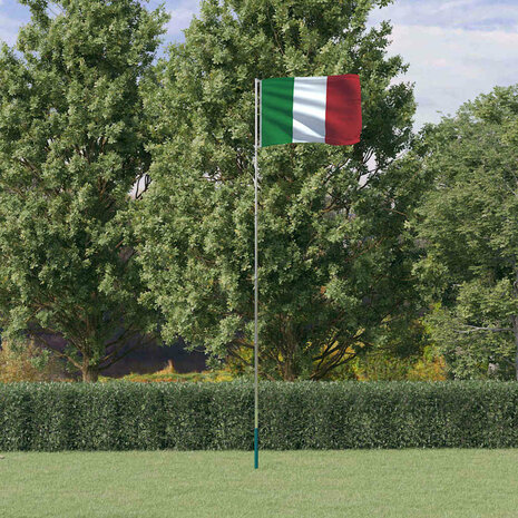 Vlag met vlaggenmast Itali&euml; 5,5 m aluminium 1