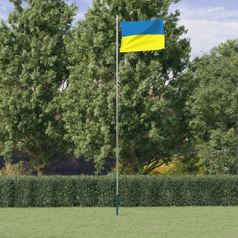 Vlag met vlaggenmast Oekra&iuml;ne 6,23 m aluminium 1