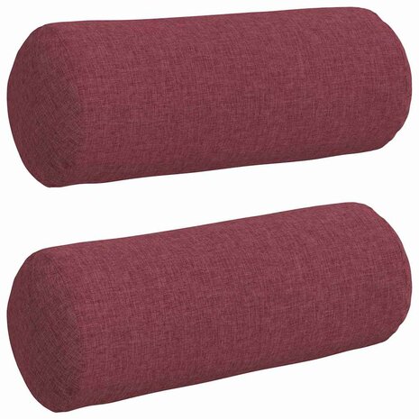 Bolster Kussens 2 stuks Wijnrood &Oslash; 15 x 40 cm Stof 2