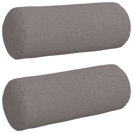 Bolster Kussens 2 stuks Taupe &Oslash; 15 x 40 cm Stof 2