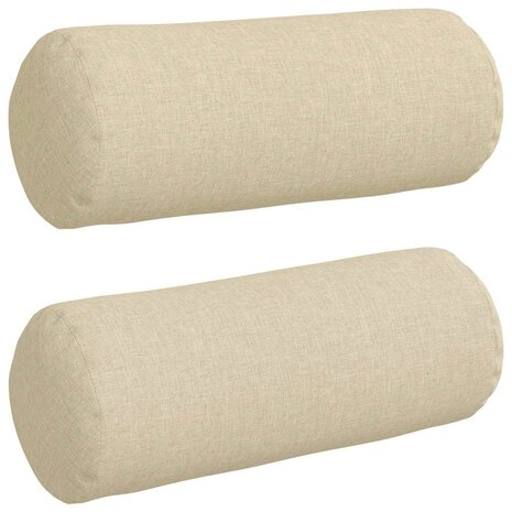 Bolster Kussens 2 stuks Cr&egrave;me &Oslash; 15 x 40 cm Stof 2