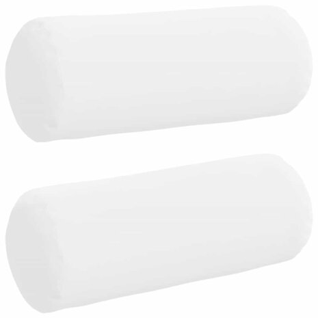 Bolster Kussens 2 stuks Wit &Oslash; 15 x 40 cm Stof 2