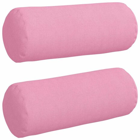 Bolster Kussens 2 stuks Roze &Oslash; 15 x 40 cm Stof 2