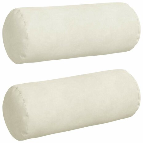 Bolster Kussens 2 stuks Cr&egrave;me &Oslash; 15 x 40 cm Cordstof 2