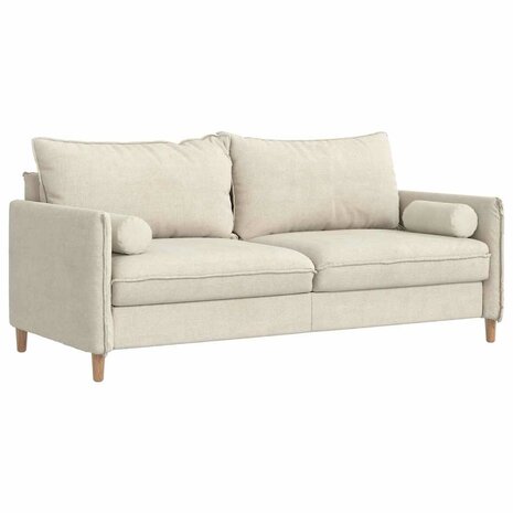 Bolster Kussens 2 stuks Cr&egrave;me &Oslash; 15 x 40 cm Cordstof 3