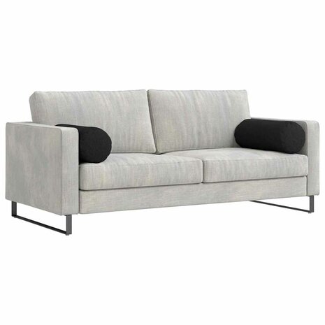 Bolster Kussens 2 stuks Zwart &Oslash; 25 x 70 cm Stof 3
