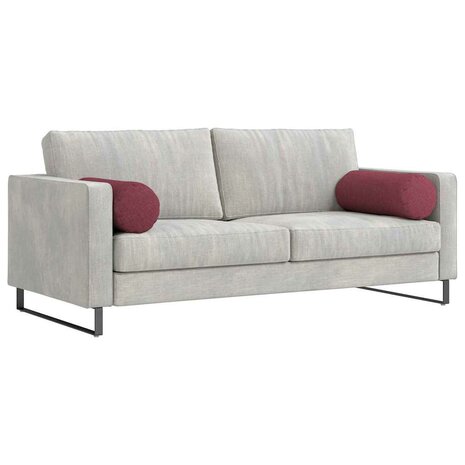 Bolster Kussens 2 stuks Wijnrood &Oslash; 25 x 70 cm Stof 3