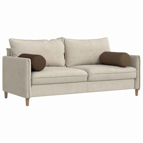 Bolster Kussens 2 stuks Bruin &Oslash; 25 x 70 cm Stof 3