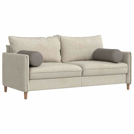 Bolster Kussens 2 stuks Taupe &Oslash; 25 x 70 cm Stof 3