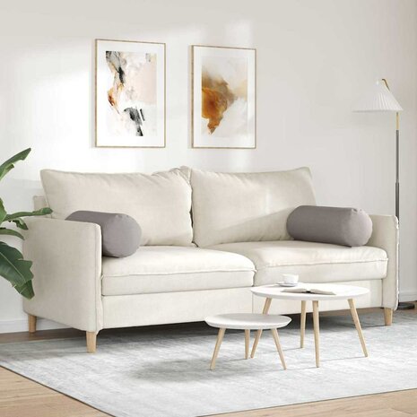 Bolster Kussens 2 stuks Taupe &Oslash; 25 x 70 cm Stof 4
