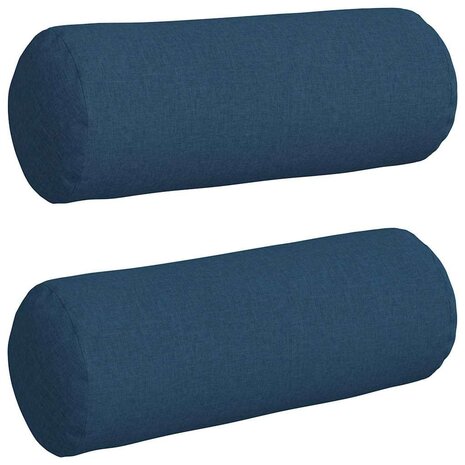 Bolster Kussens 2 stuks Blauw &Oslash; 25 x 70 cm Stof 2