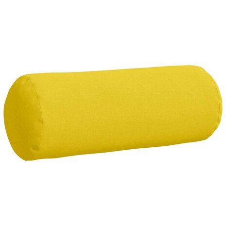 Bolster Kussens 2 stuks Lichtgeel &Oslash; 25 x 70 cm Stof 5