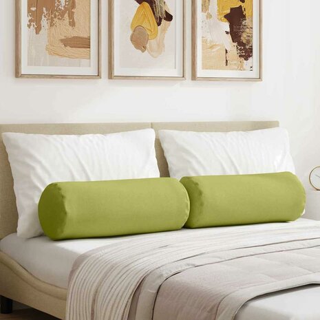 Bolster Kussens 2 stuks Lichtgroen &Oslash; 25 x 70 cm Stof 1