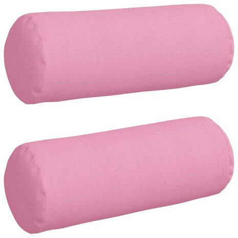Bolster Kussens 2 stuks Roze &Oslash; 25 x 70 cm Stof 2