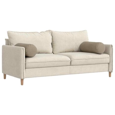 Bolster Kussens 2 stuks Taupe &Oslash; 25 x 70 cm Microvezel Stof 3