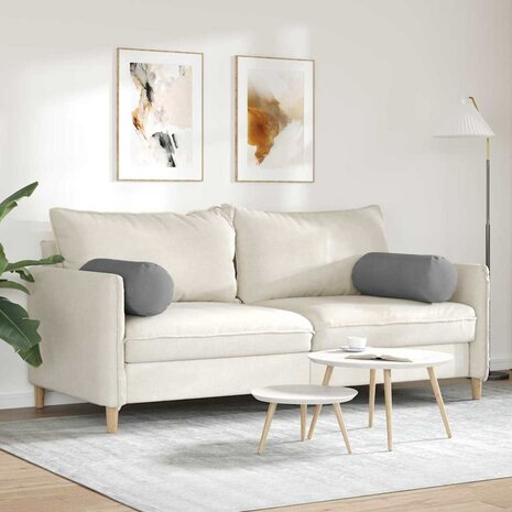 Bolster Kussens 2 stuks Donkergrijs &Oslash; 25 x 70 cm Microvezel Stof 4