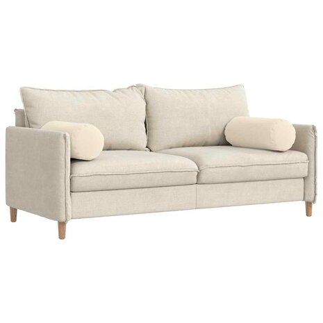 Bolster Kussens 2 stuks Beige &Oslash; 25 x 70 cm Microvezel Stof 3
