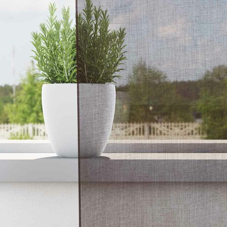 Gordijnen voile met doorvoertules 2 st 140x140 cm bruin 3