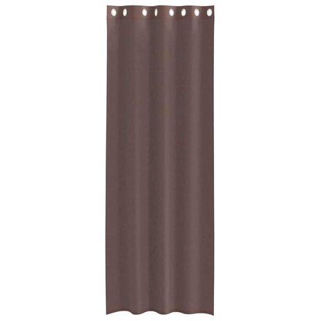 Gordijnen voile met doorvoertules 2 st 140x260 cm bruin 4