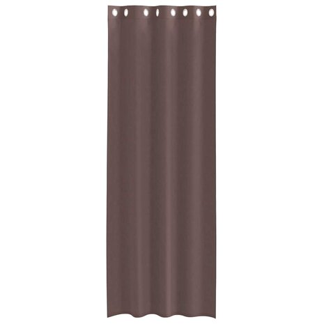 Gordijnen voile met doorvoertules 2 st 140x300 cm bruin 4