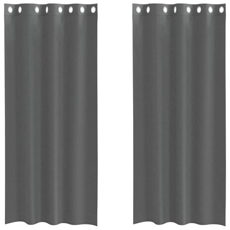 Gordijnen voile met doorvoertules 2 st 140x245 cm donkergrijs 2